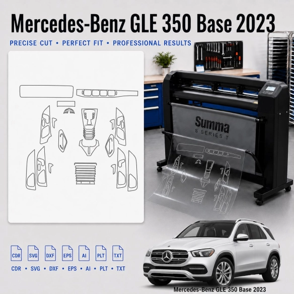 Mercedes Benz GLE 350 Base 2023 interieur PPF- en wrap-sjabloon