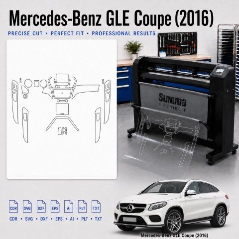 Mercedes Benz GLE Coupe 2016 interieur PPF- en wrap-sjabloon