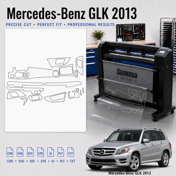 Mercedes Benz Glk 2013 Interior PPF & Wrap Cutting Template