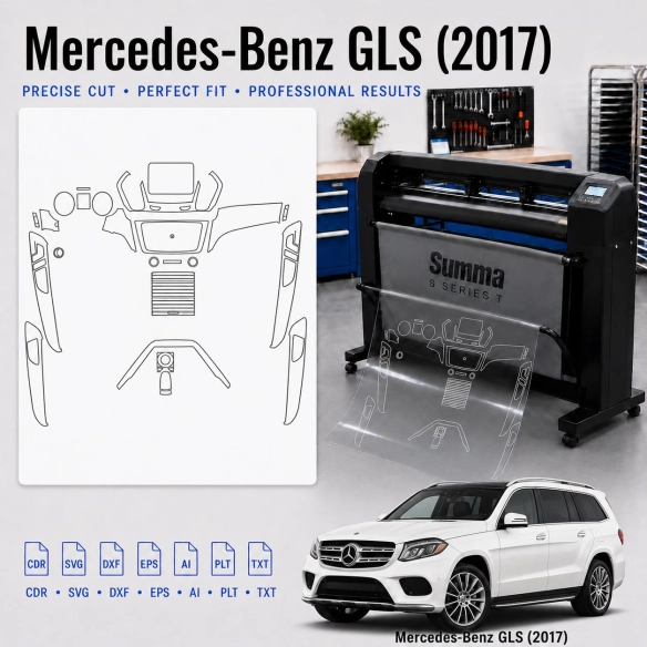 Mercedes Benz Gls 2017 Interior PPF & Wrap Cutting Template