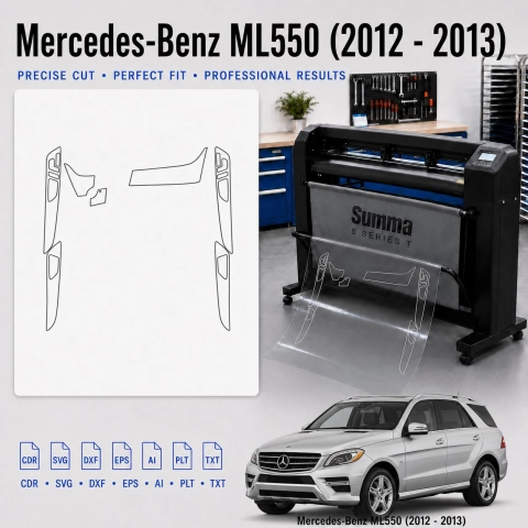 Mercedes Benz Ml550 2012 2013 Interior PPF & Wrap Cutting Template