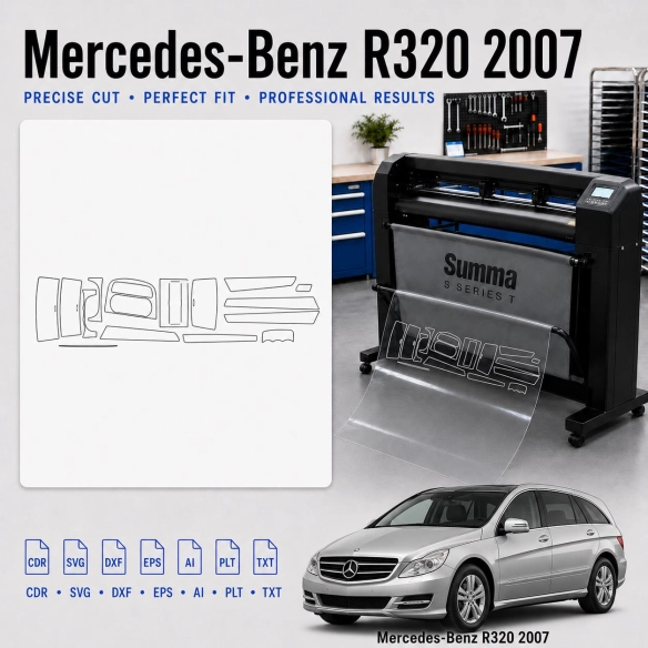 Mercedes Benz R320 2007 interieur PPF- en wrap-sjabloon