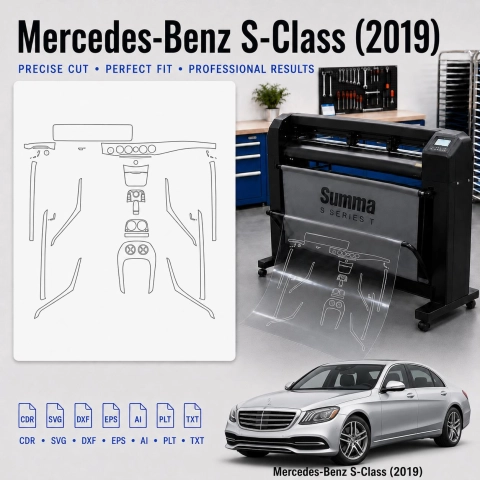 Mercedes Benz S Class 2019 Interior PPF & Wrap Cutting Template