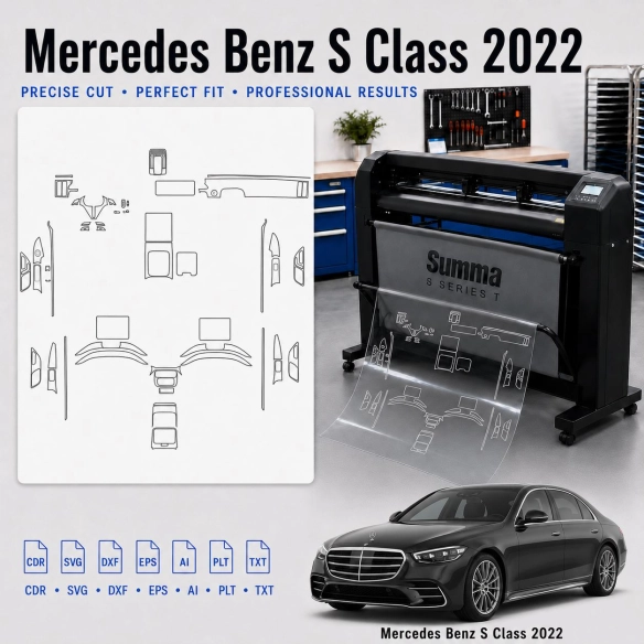 Gabarit de découpe intérieur Mercedes Benz S Class 2022 pour PPF et covering