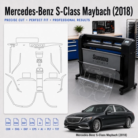 Mercedes Benz S Class Maybach 2018 Interior PPF & Wrap Cutting Template