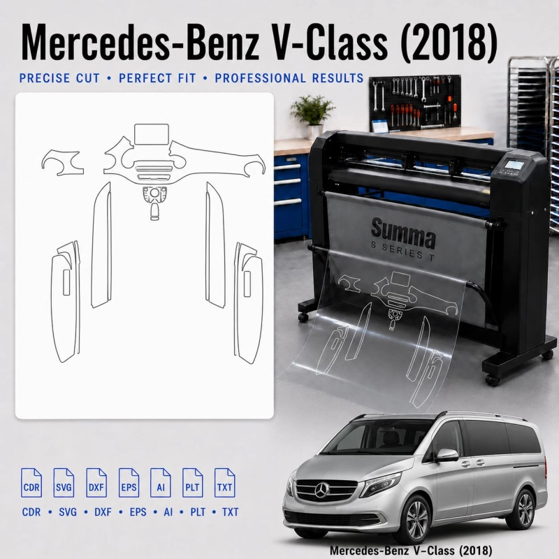 Gabarit de découpe intérieur Mercedes Benz V Class 2018 pour PPF et covering