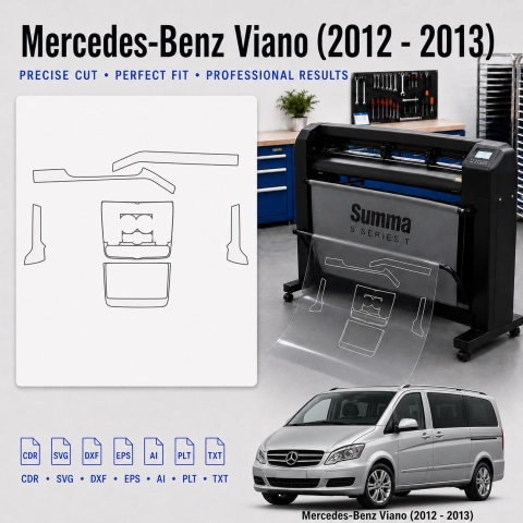 Mercedes Benz Viano 2012 2013 Interior PPF & Wrap Cutting Template
