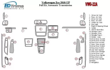 Volkswagen EOS 2010-UP Interior BD Dash Trim Kit