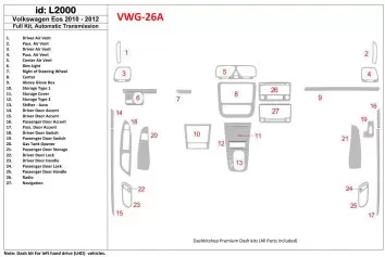 Volkswagen EOS 2013-UP Full Set, Automatic Gearbox BD Interieur Dashboard Bekleding Volhouder