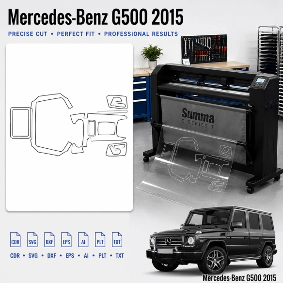 Mercedes Benz G500 2015 interieur PPF- en wrap-sjabloon