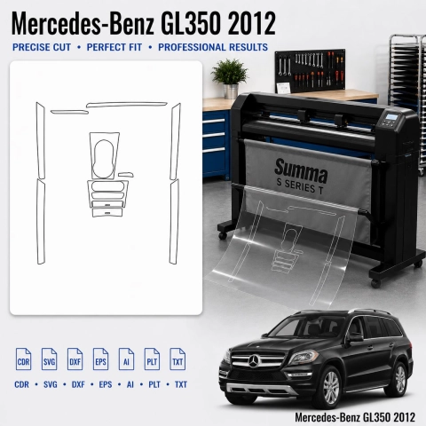 Mercedes Benz Gl350 2012 interieur PPF- en wrap-sjabloon