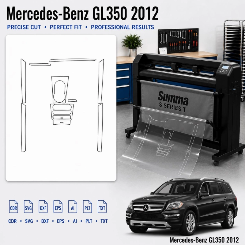 Plantilla de corte interior Mercedes Benz Gl350 2012 para PPF y vinilo
