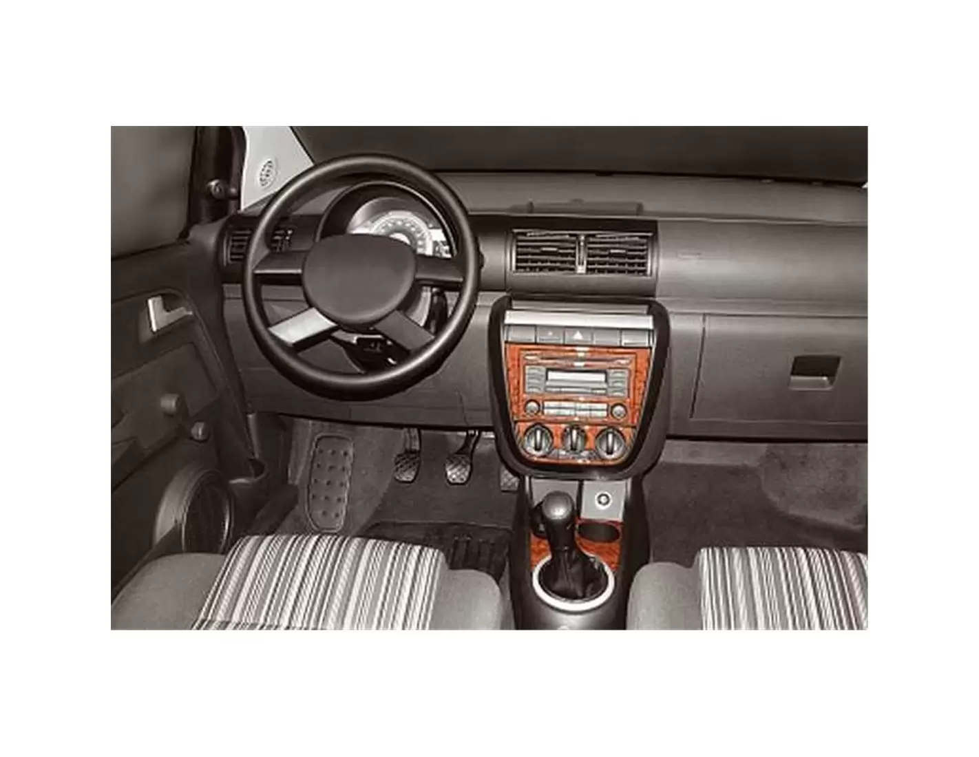 Volkswagen Fox 09.2005 3M 3D Interior Dashboard Trim Kit Dash Trim Dekor 9-Parts
