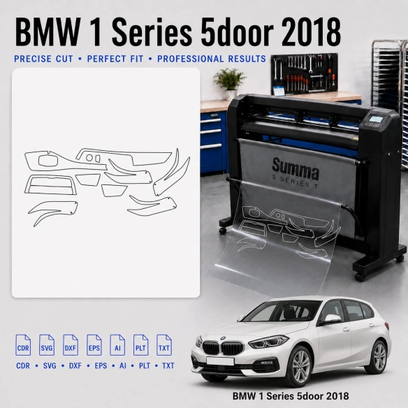 Gabarit de découpe intérieur BMW 1 Series 5Door 2018 pour PPF et covering