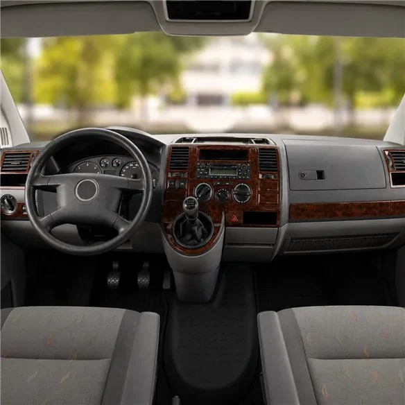 Volkswagen Transporter T5 2003-2009 3D dashboard trim kit, 29 parts