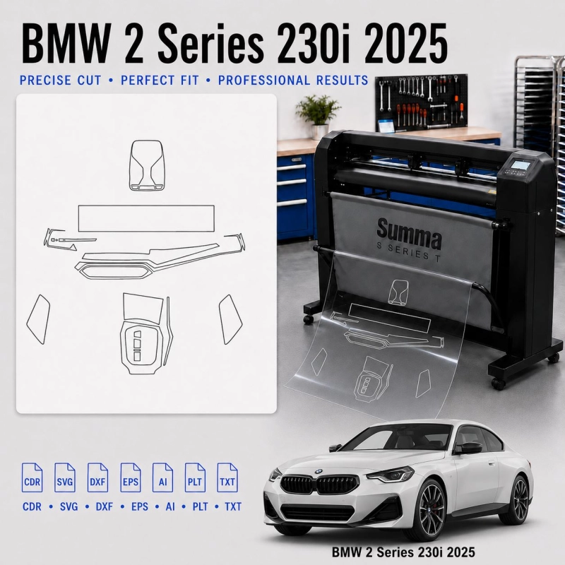 BMW 2 Series 230I 2025 Innenraum PPF- & Folien-Schneidevorlage