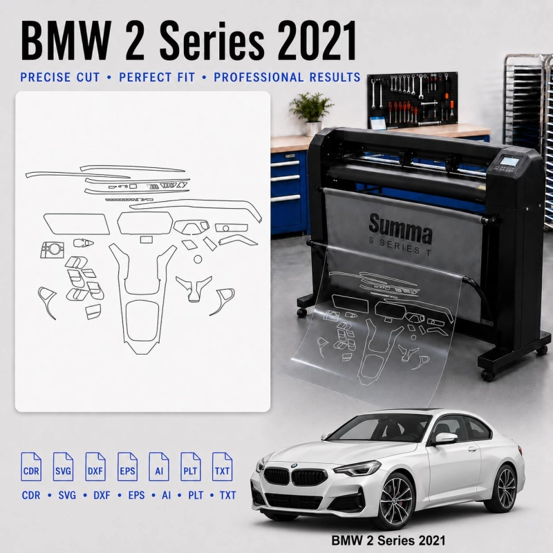 Plantilla de corte interior BMW 2 Series 2021 para PPF y vinilo