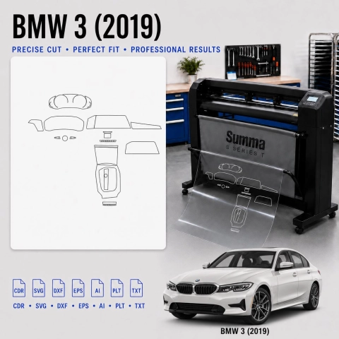 Gabarit de découpe intérieur BMW 3 2019 pour PPF et covering