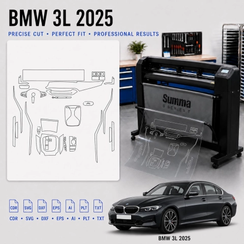 Gabarit de découpe intérieur BMW 3 Series Lwb Sport 2025 pour PPF et covering