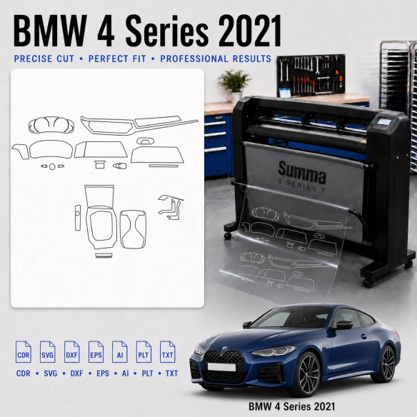Plantilla de corte interior BMW 4 Series 2021 para PPF y vinilo