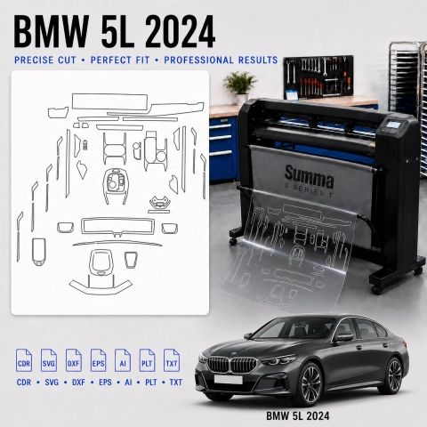 Plantilla de corte interior BMW 5L 2024 para PPF y vinilo