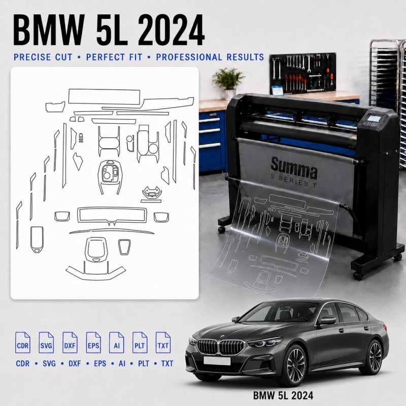 Gabarit de découpe intérieur BMW 5L 2024 pour PPF et covering
