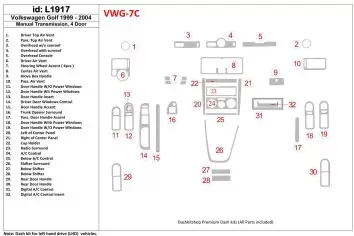 Volkswagen Golf 1999-2004 4 Doors, Manual Gear Box BD Interieur Dashboard Bekleding Volhouder
