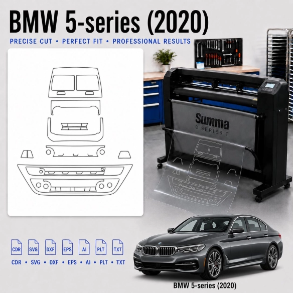BMW 5 Series 2020 interieur PPF- en wrap-sjabloon