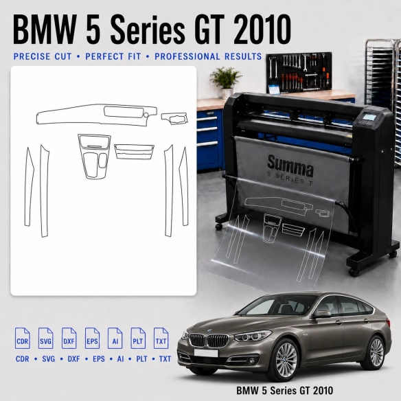 BMW 5 Series GT 2010 Interior PPF & Wrap Cutting Template