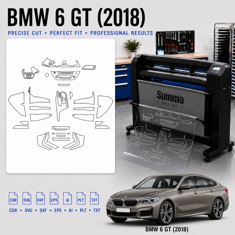 Plantilla de corte interior BMW 6 GT 2018 para PPF y vinilo