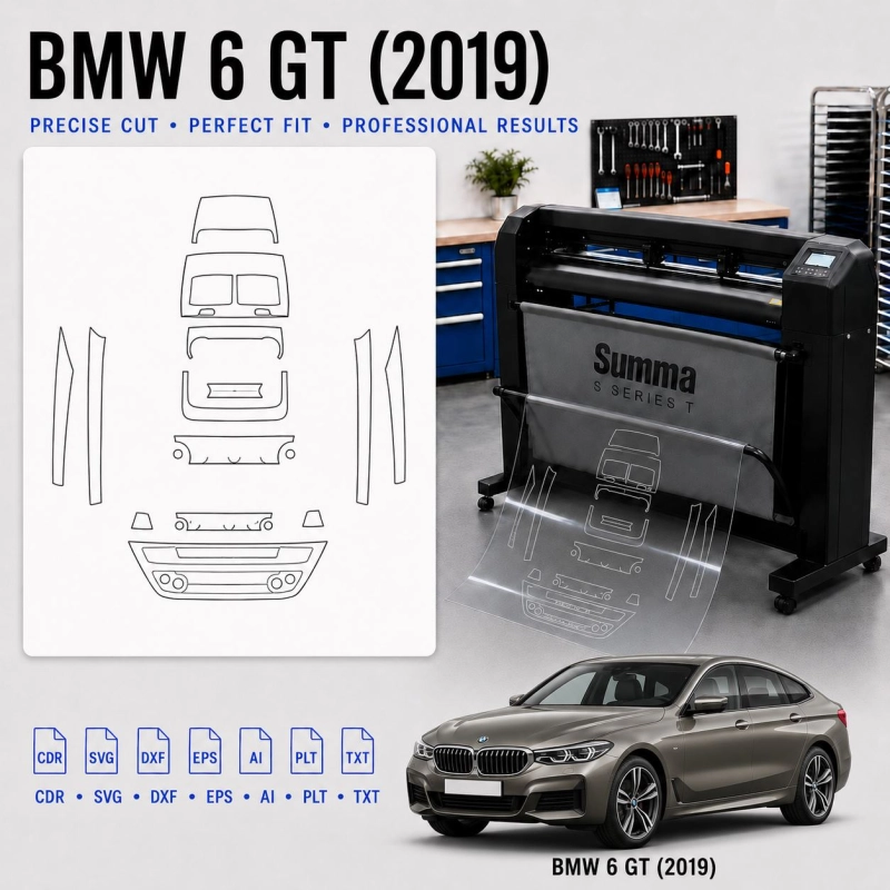 BMW 6 GT 2019 Interior PPF & Wrap Cutting Template