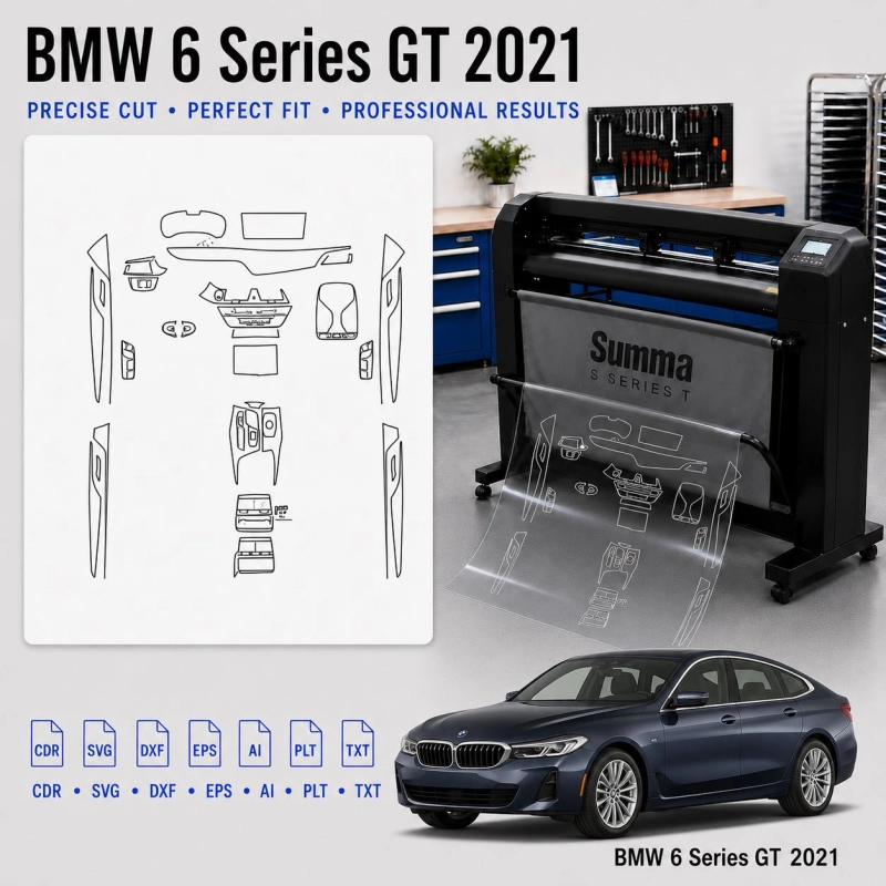 BMW 6 Series GT 2021 Interior PPF & Wrap Cutting Template