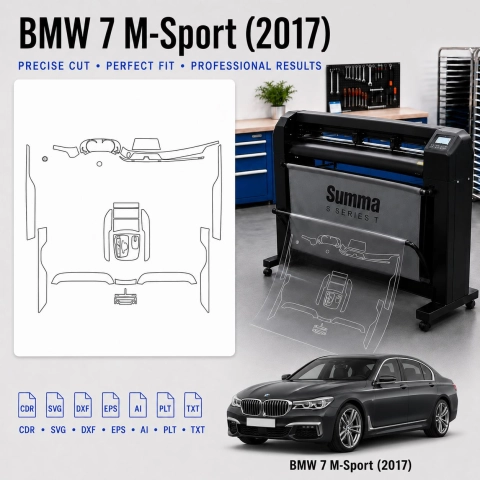 BMW 7 M Sport 2017 Interior PPF & Wrap Cutting Template