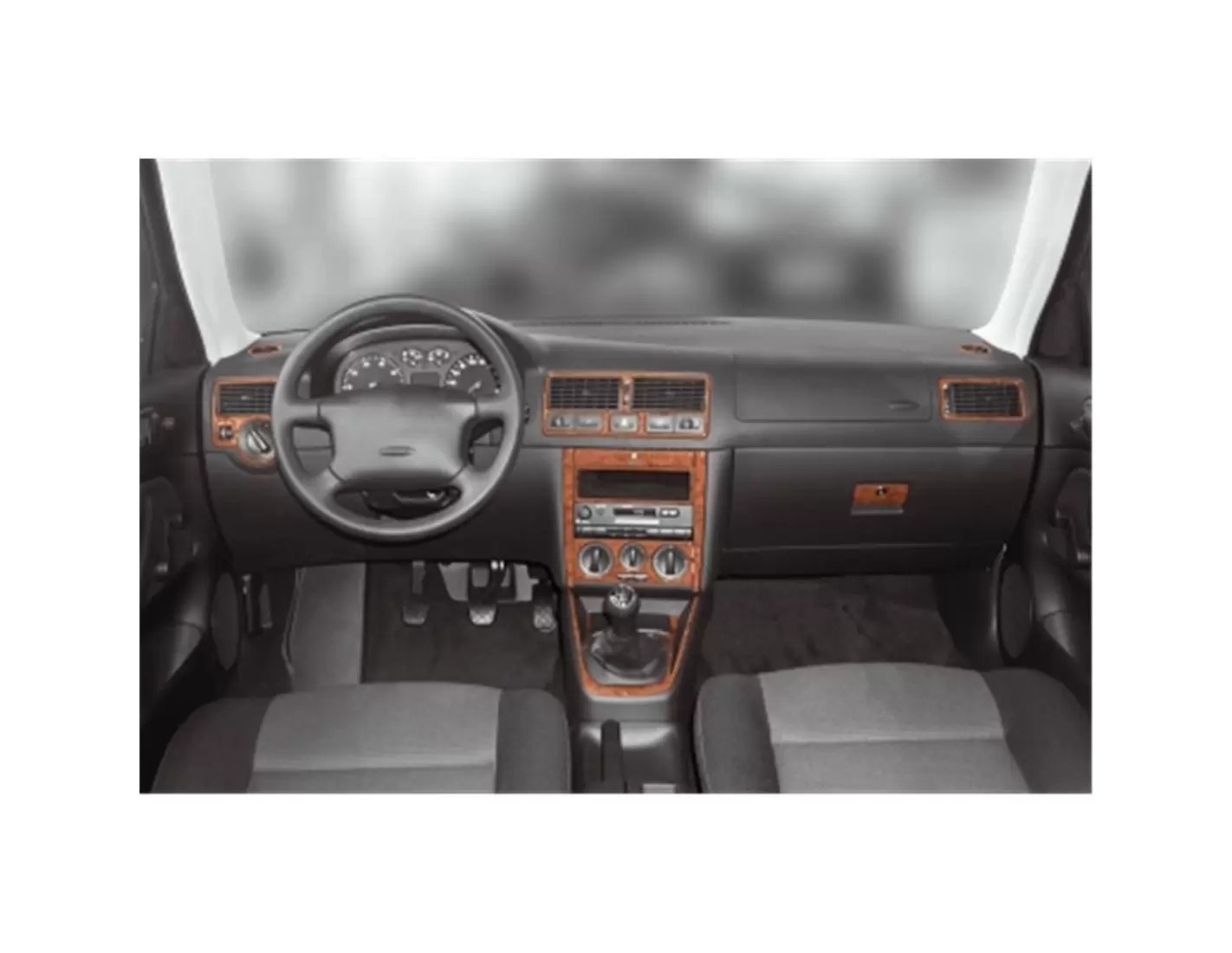 Volkswagen Golf IV 10.97-09.03 3D Decor de carlinga su interior del coche 15-Partes