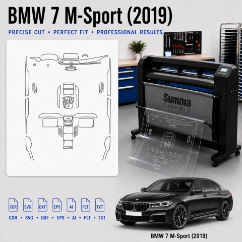 Plantilla de corte interior BMW 7 M Sport 2019 para PPF y vinilo