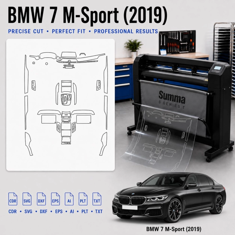 Plantilla de corte interior BMW 7 M Sport 2019 para PPF y vinilo