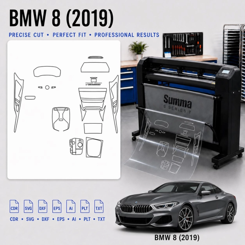 BMW 8 2019 Interior PPF & Wrap Cutting Template