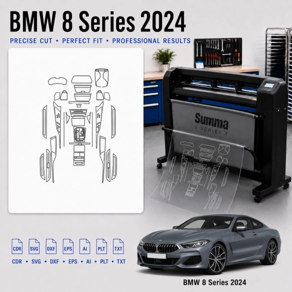 Gabarit de découpe intérieur BMW 8 Series 2024 pour PPF et covering