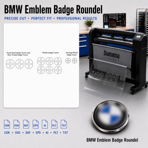 Plantilla de corte interior BMW Emblem Badge Roundel Template Vector para PPF y vinilo