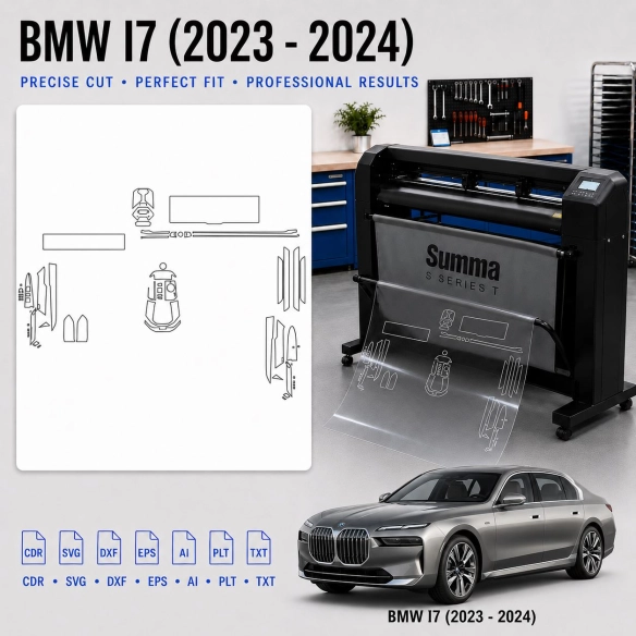 Plantilla de corte interior BMW I7 2023 2024 para PPF y vinilo