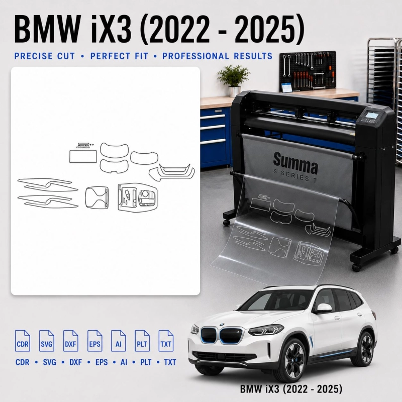BMW Ix3 2022 2025 Interior PPF & Wrap Cutting Template