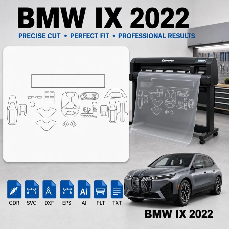 BMW Ix 2022 Interior PPF & Wrap Cutting Template