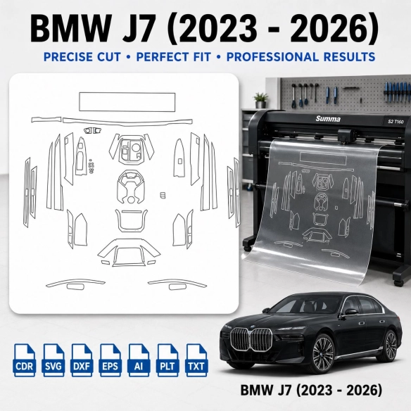 BMW J7 2023 2026 Interior PPF & Wrap Cutting Template