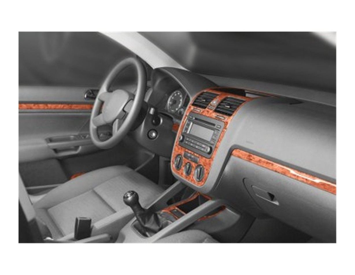 Volkswagen Golf V Jetta 03-08 Kit la décoration du tableau de bord 16-Pièce - 1 - habillage decor de tableau de bord