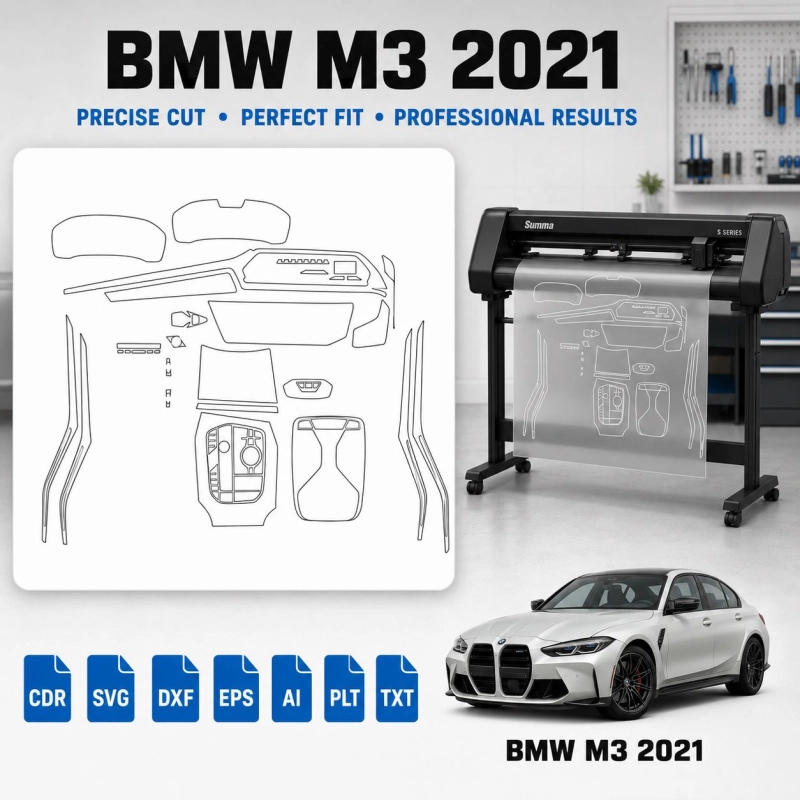 BMW M3 2021 Interior PPF & Wrap Cutting Template