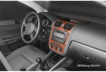 Volkswagen Golf V Jetta 10.03 - 10.08 automatic AC 3D Inleg dashboard Interieurset aansluitend en pasgemaakt op he 3 -Teile