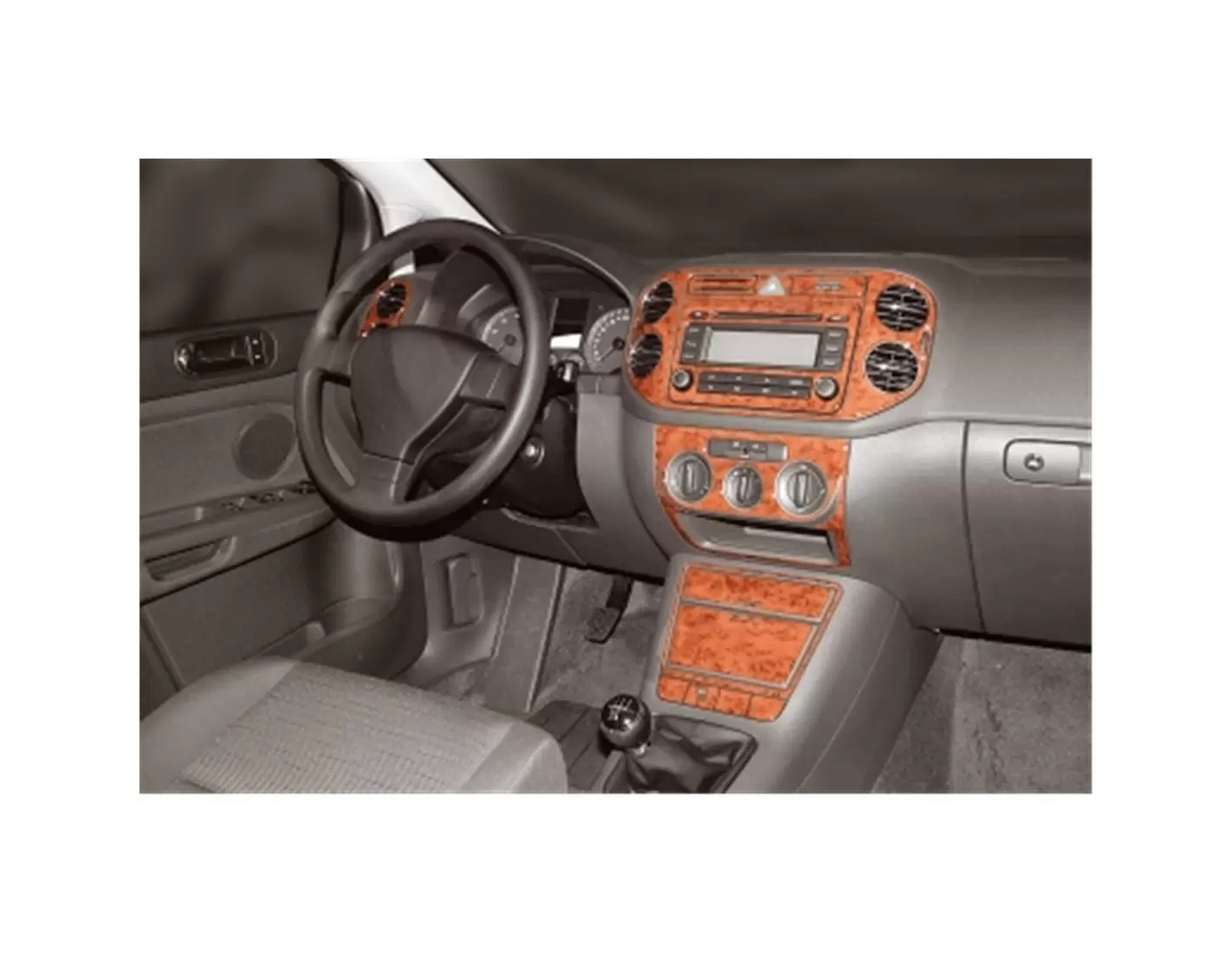 Volkswagen Dekor 16-Parts Interior 12.2004 3D Dashboard V Trim Plus Trim Dash Golf Kit