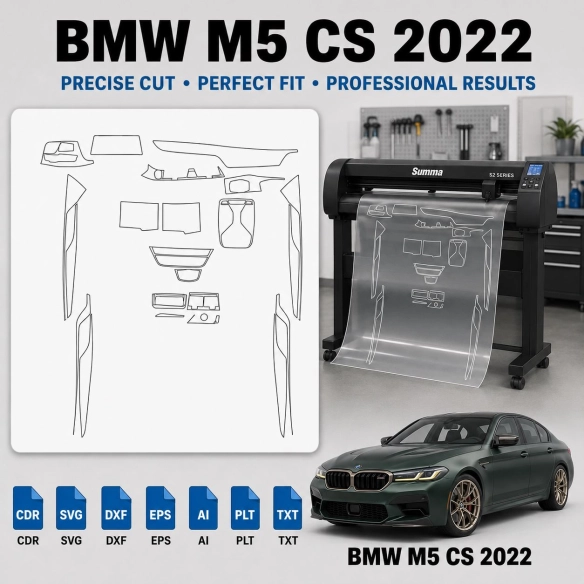 Plantilla de corte interior BMW M5 Cs 2022 para PPF y vinilo