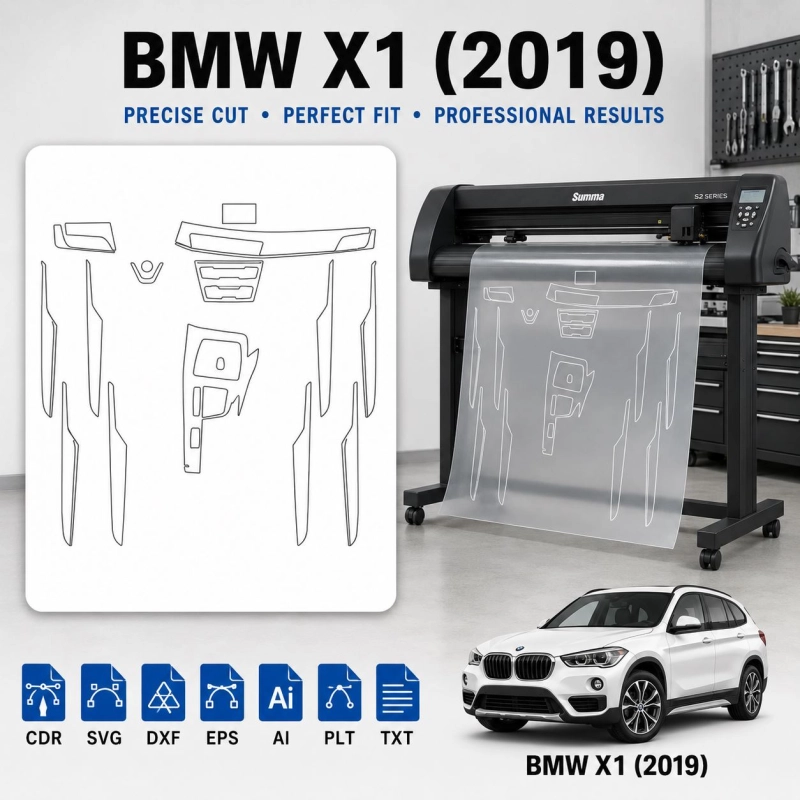 Gabarit de découpe intérieur BMW X1 2019 pour PPF et covering
