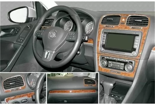 Volkswagen Golf VI 09.2008 3D Inleg dashboard Interieurset aansluitend en pasgemaakt op he 15 -Teile